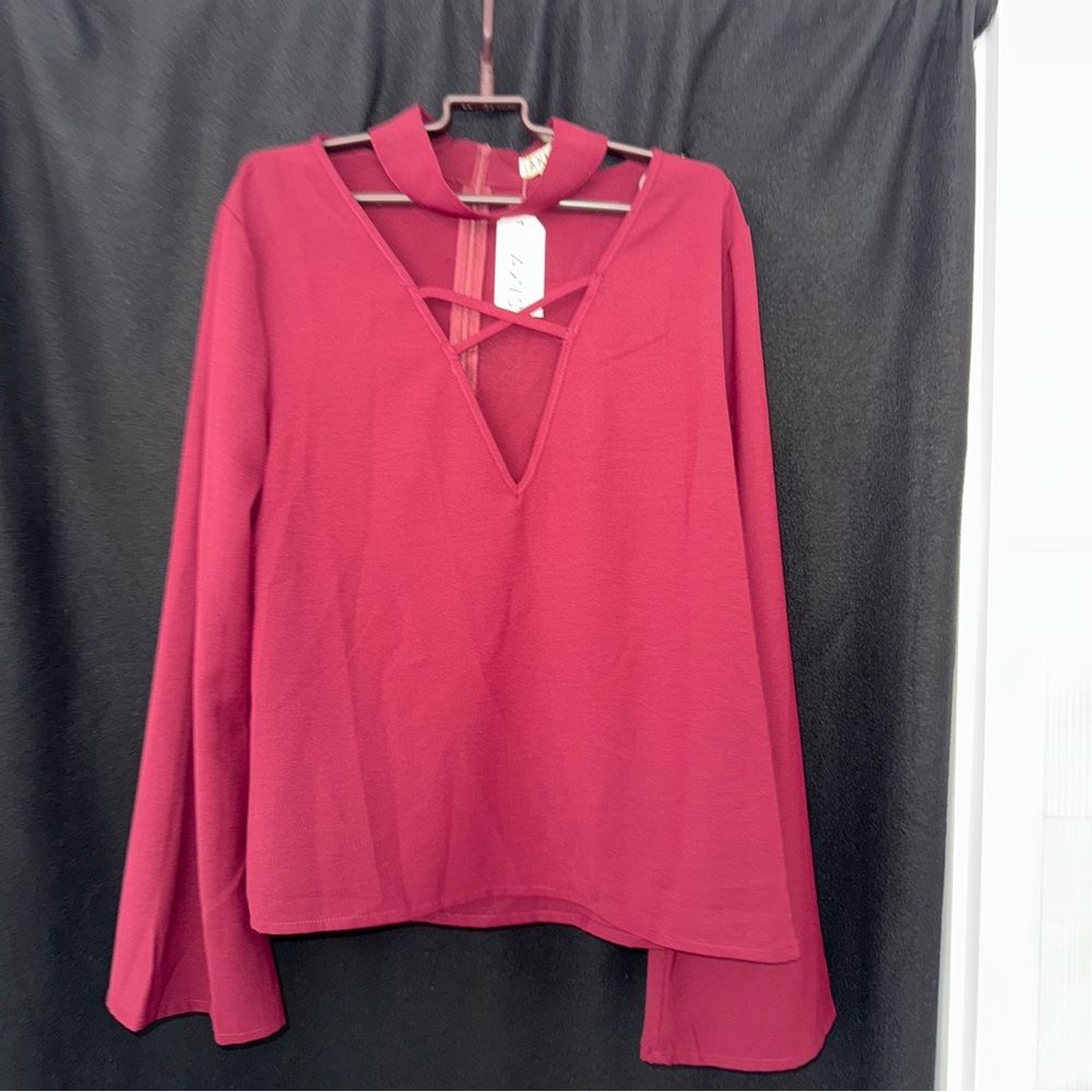 Elegant Burgundy Women's Top